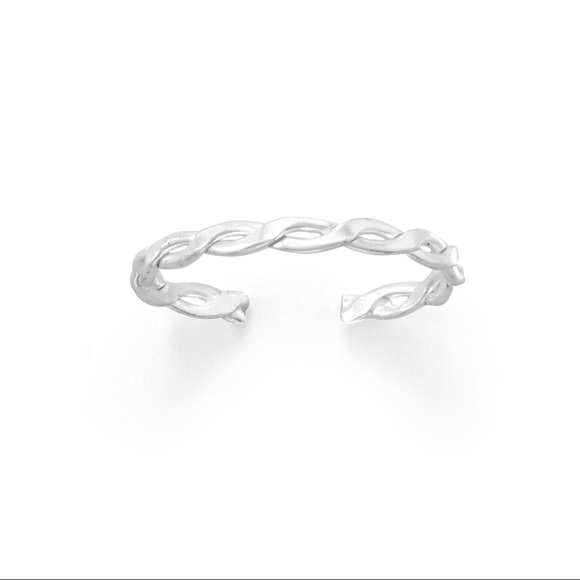 Thin Two Line Twist Toe Ring - Picture 1 of 1